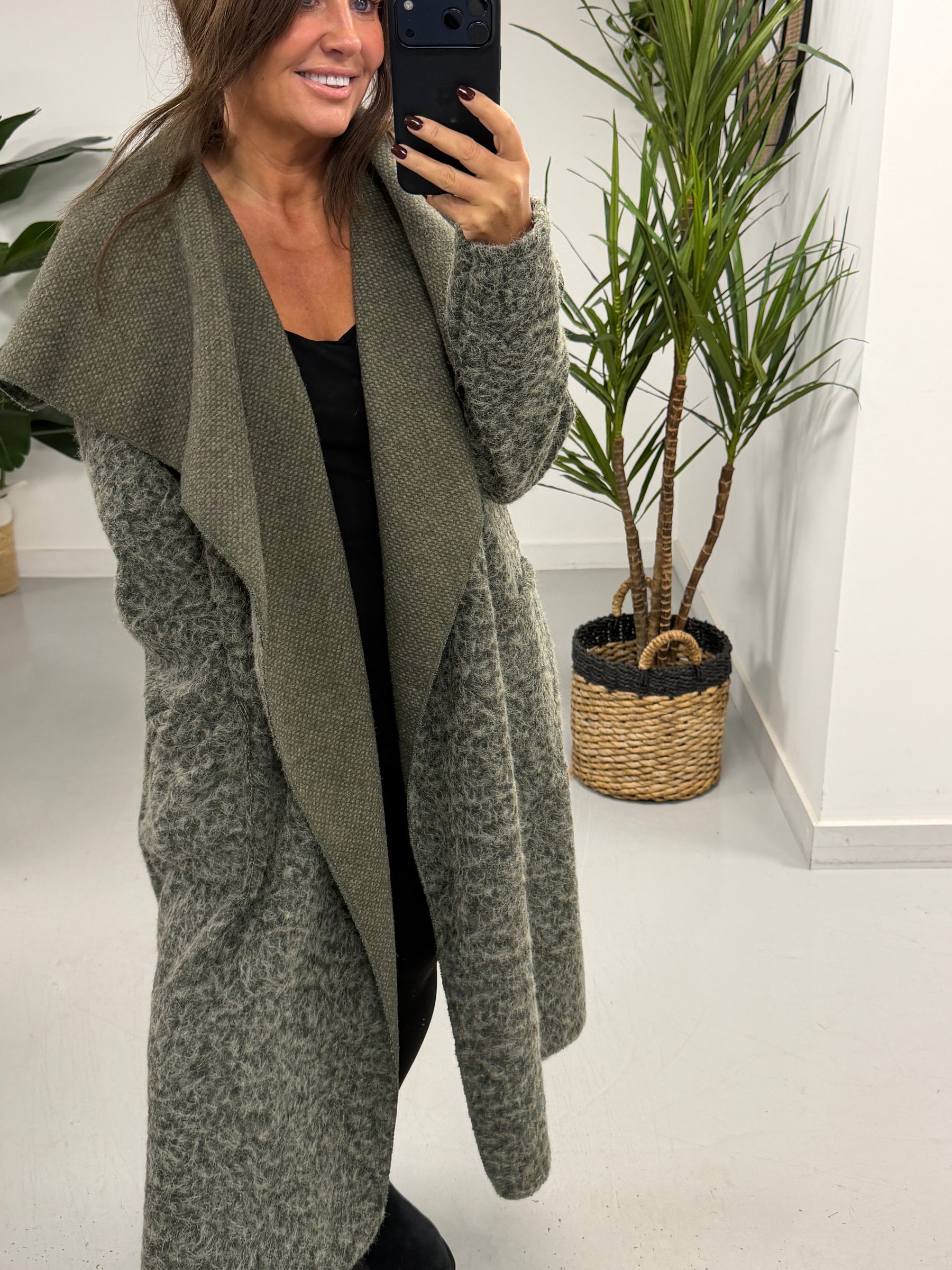 Dakota Waterfall Coat  - Khaki (Size 10-16)