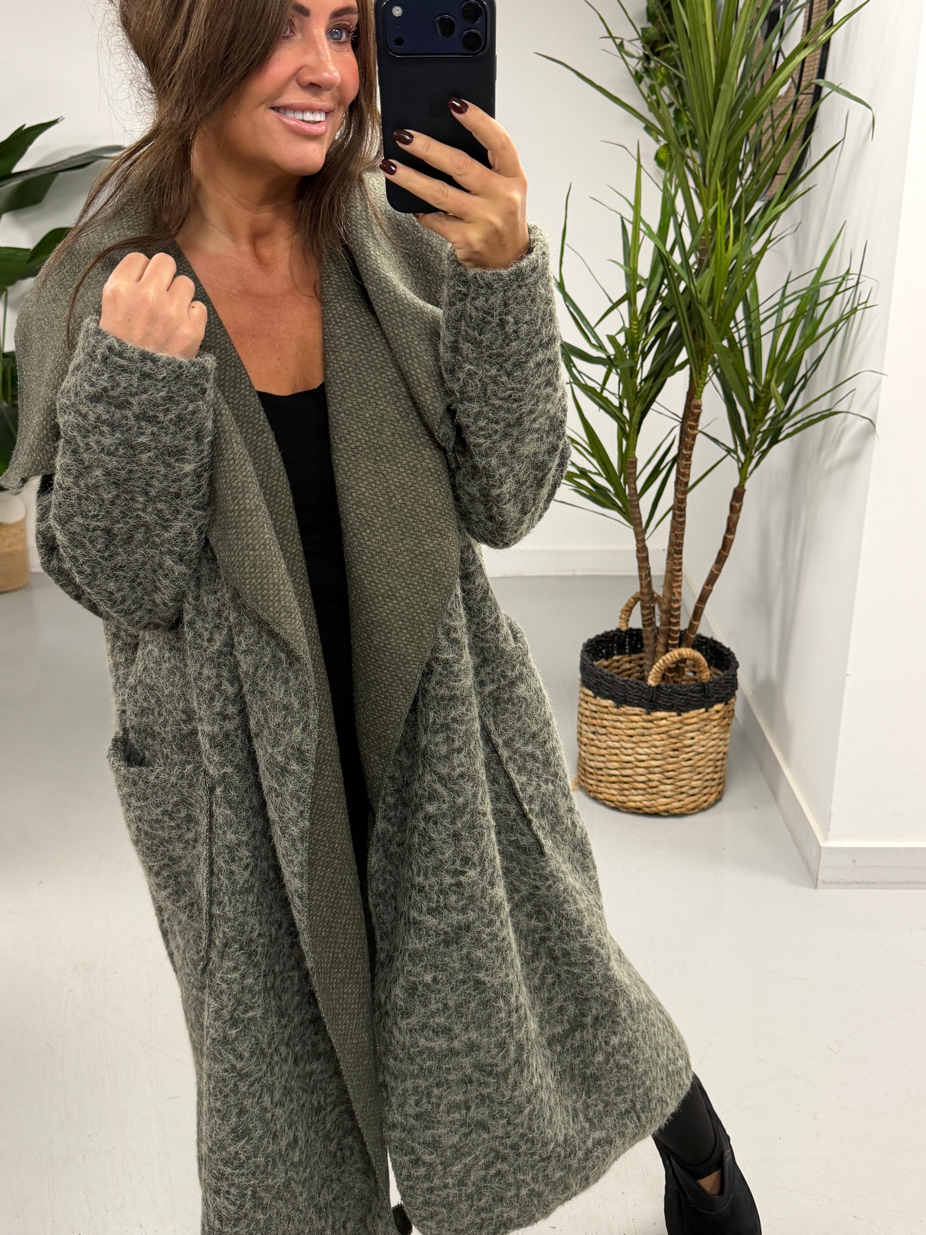 Dakota Waterfall Coat  - Khaki (Size 10-16)