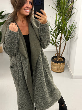 Dakota Waterfall Coat  - Khaki (Size 10-16)
