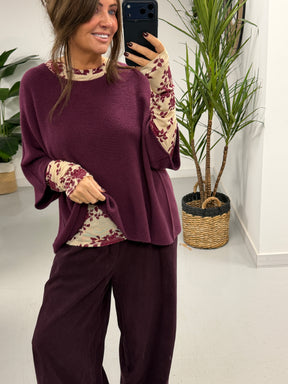 The Boston Barrel Needlecord Joggers - Aubergine (Size 12-16)