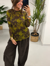 The Cashmere Blend Botanical Layering Top  - Chocolate/Olive (Size 10-16)