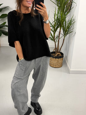 Hampton Herringbone Trousers - Grey (Fitting Size 10-14)