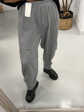 Hampton Herringbone Trousers - Grey (Fitting Size 10-14)