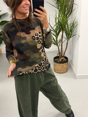 The Cashmere Blend Top  - Camo/Animal (Size 10-16)