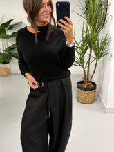 The Sienna Slash Neck Knit  - Black (Size 8-14)