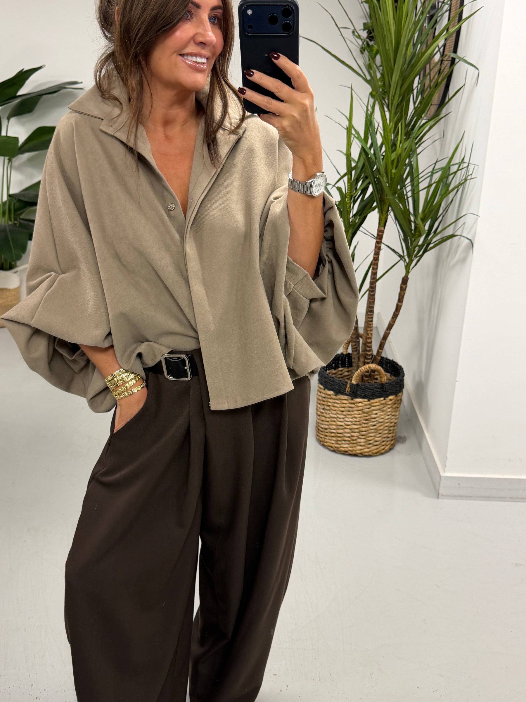 The Soft Touch Mayfair Shirt  - Taupe