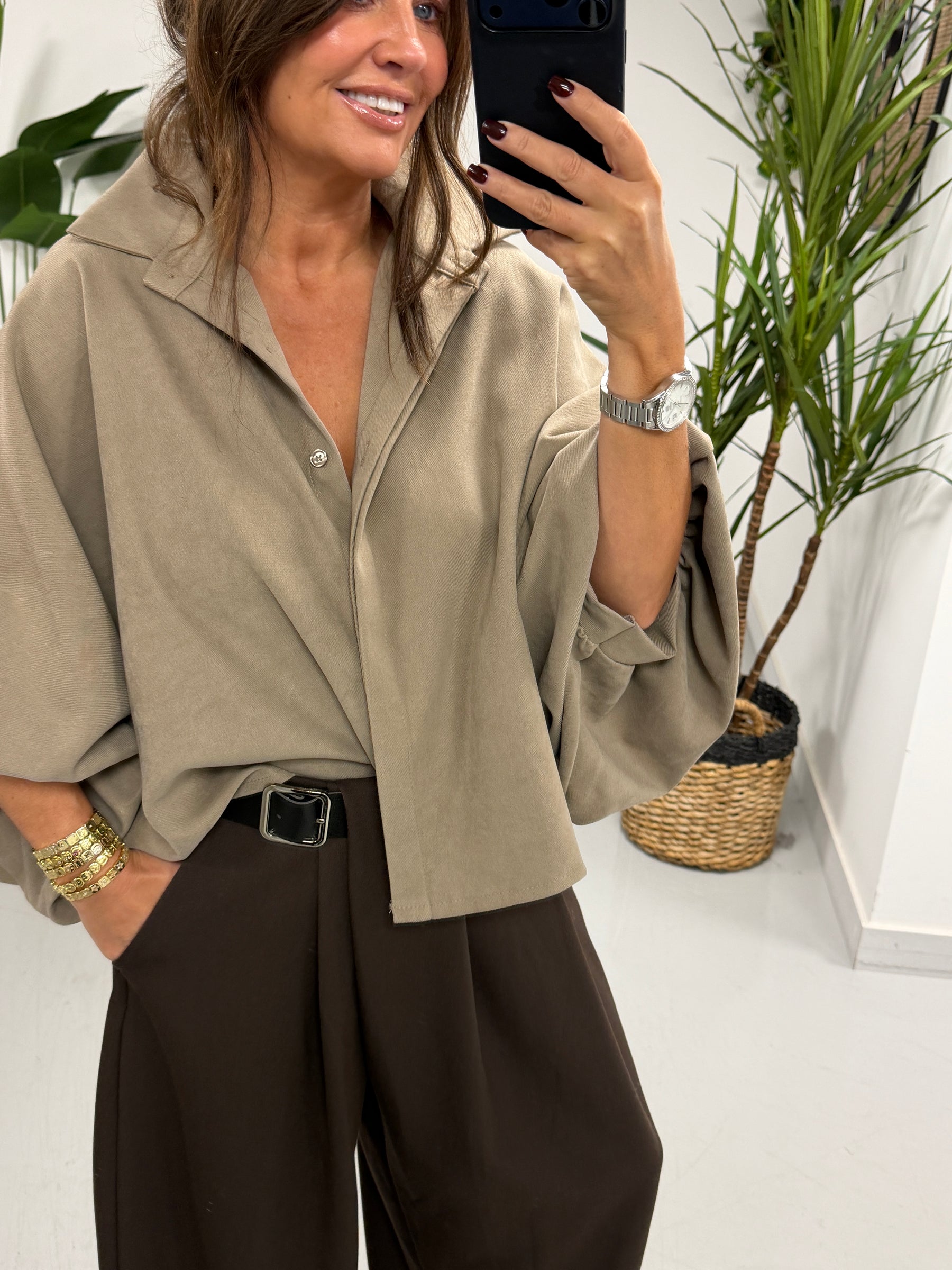 The Soft Touch Mayfair Shirt  - Taupe