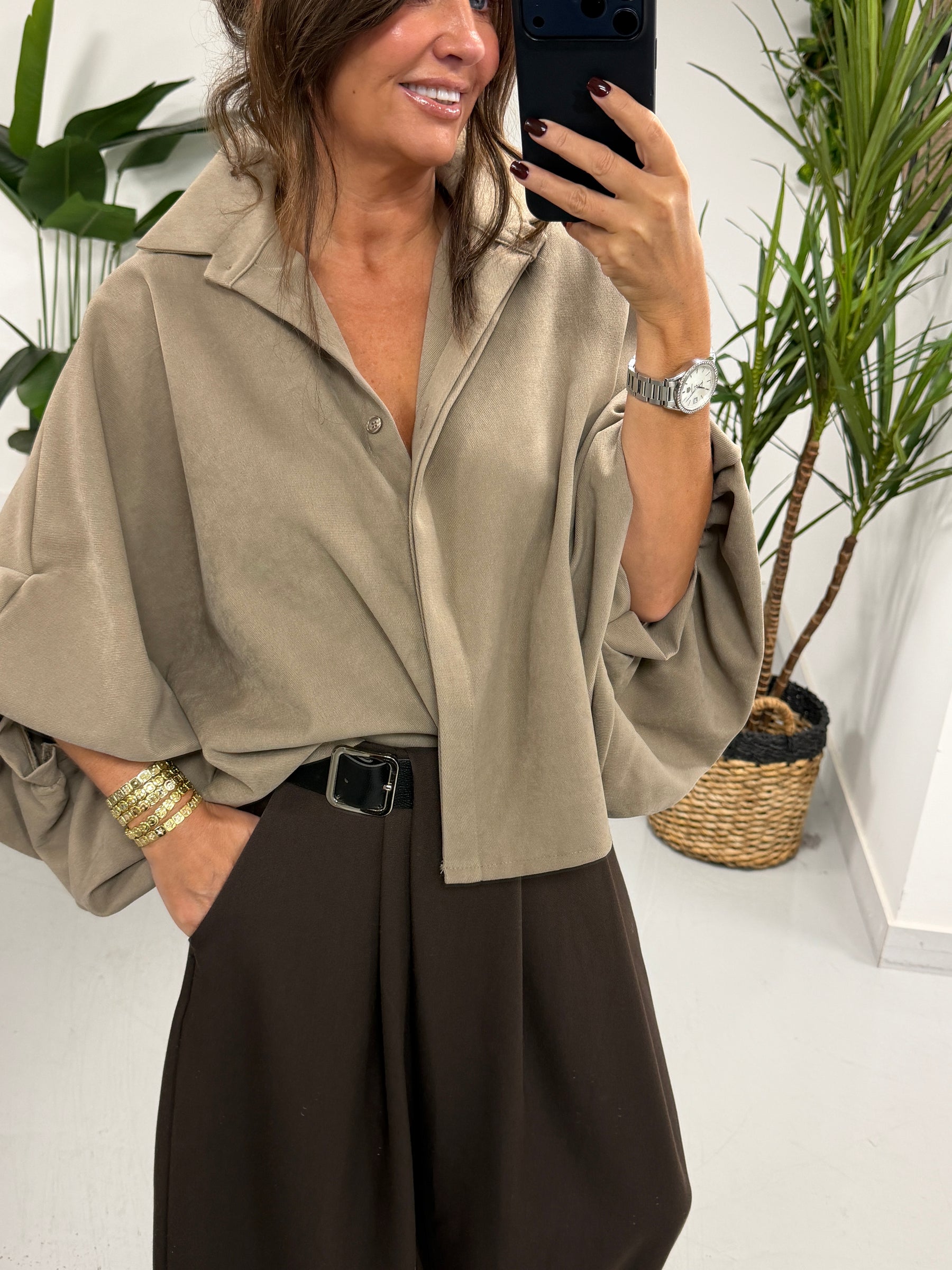 The Soft Touch Mayfair Shirt  - Taupe