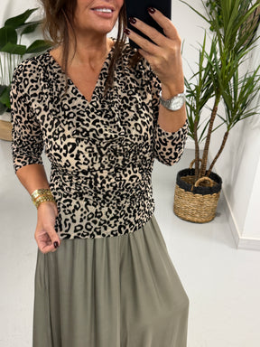 The Animal Scoop Neck Top - Cream (Size 8-12)