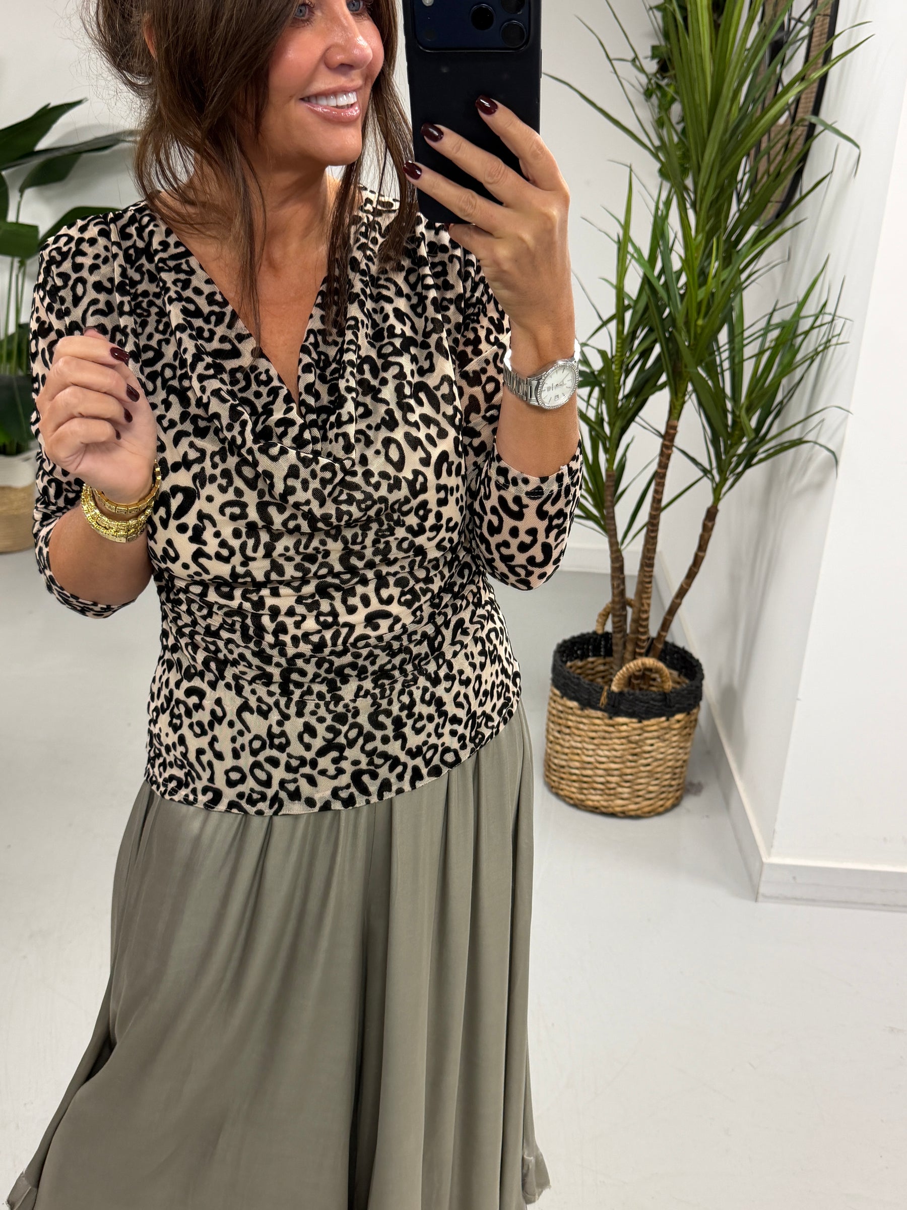 The Animal Scoop Neck Top - Cream (Size 8-12)