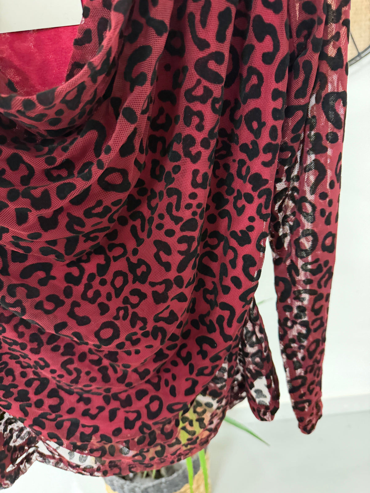 The Animal Scoop Neck Top - Wine (Size 8-12)