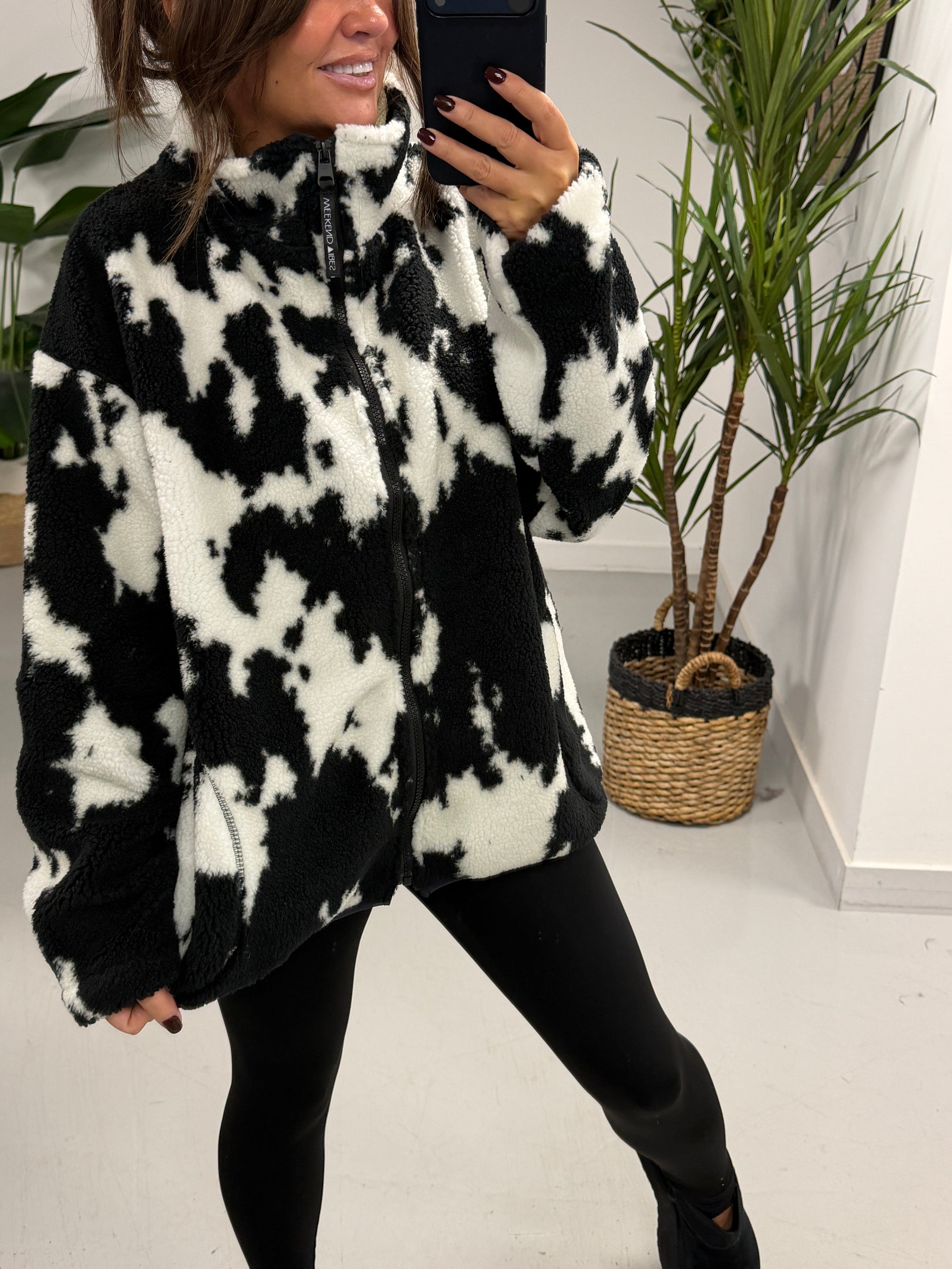 Weekend Vibes Cow Print Fleece  (Sizes 8-16)