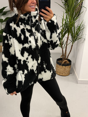 Weekend Vibes Cow Print Fleece  (Sizes 8-16)