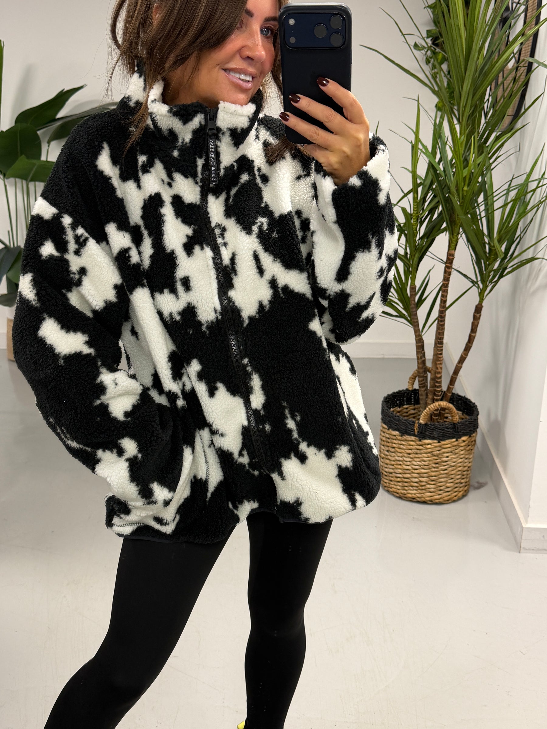 Weekend Vibes Cow Print Fleece  (Sizes 8-16)