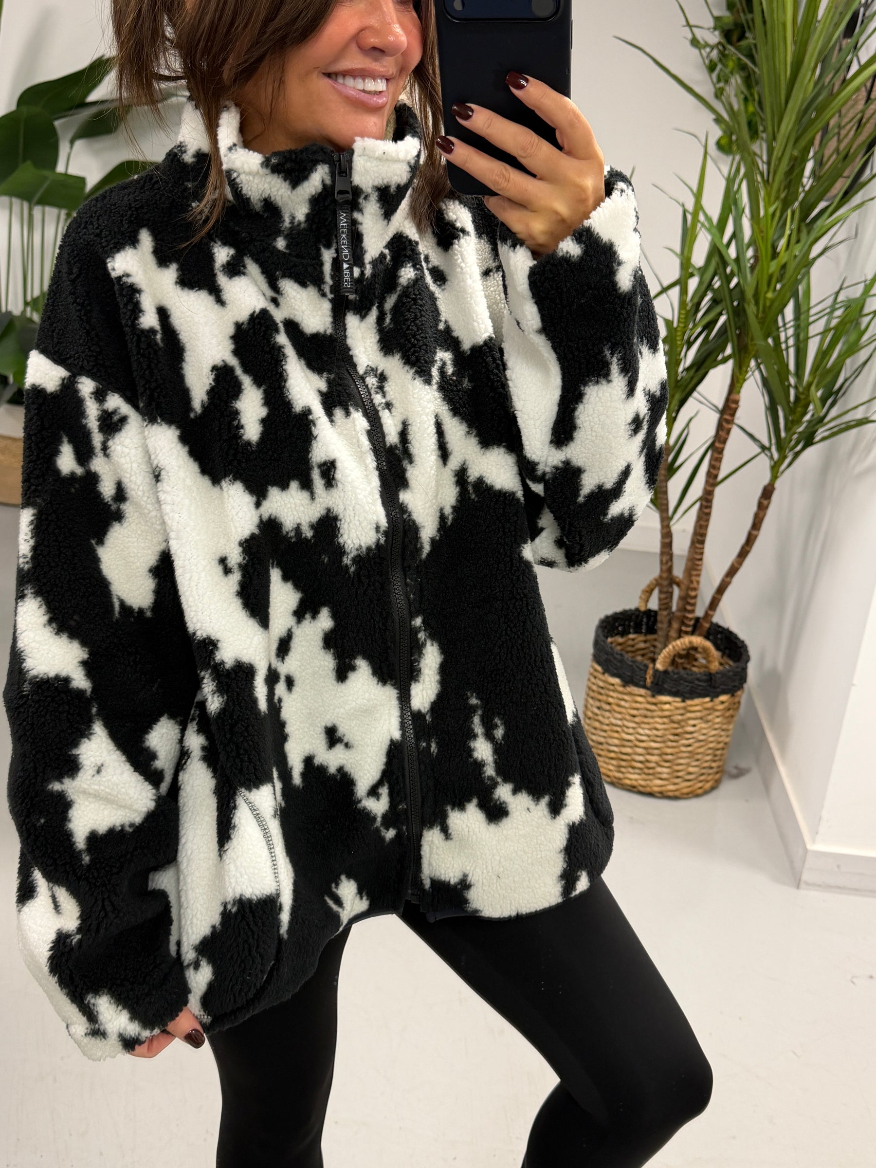 Weekend Vibes Cow Print Fleece  (Sizes 8-16)