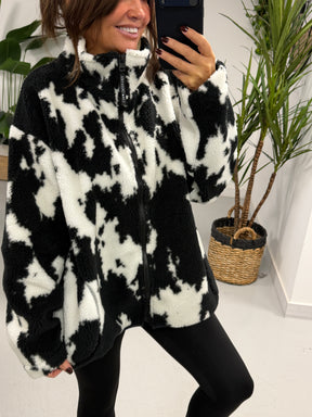 Weekend Vibes Cow Print Fleece  (Sizes 8-16)