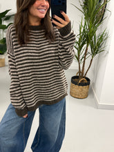 The Muse Boxy Stripe Knit - Tauoe/Chocolate  (Size 10-16)