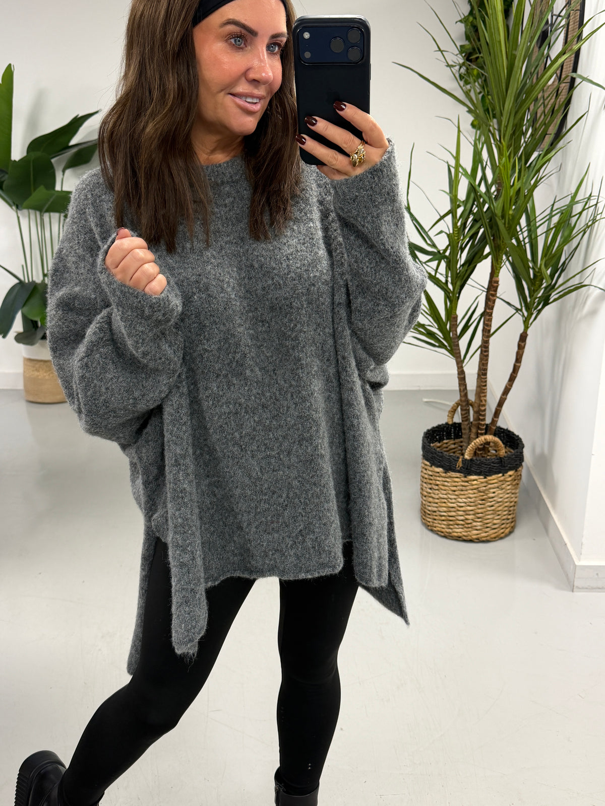 The Super Soft Hi Low Knit - Grey