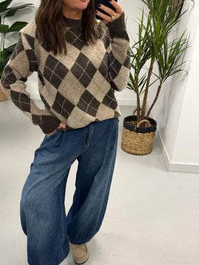 Argyle Knit - Chocolate