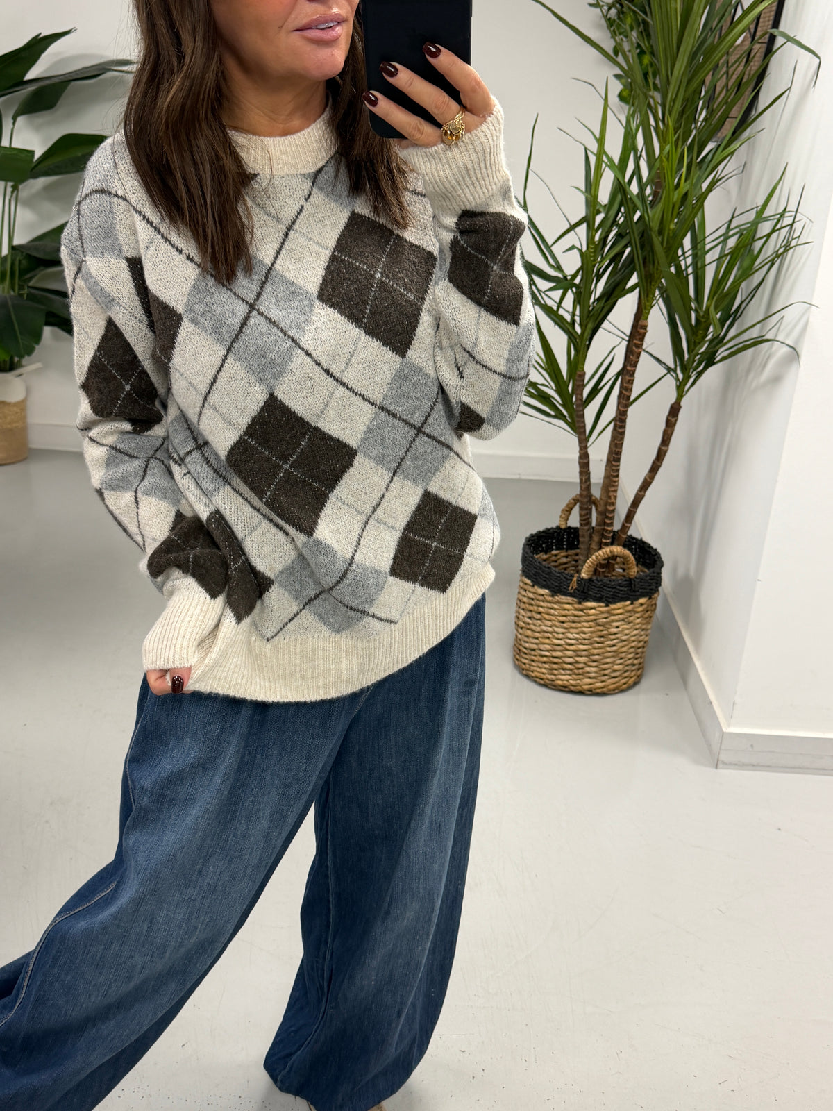 Argyle Knit - Cream