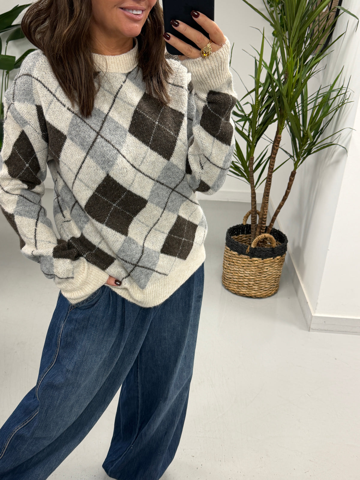 Argyle Knit - Cream