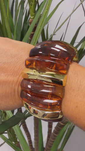 Elasticated Copper and Gold Thick