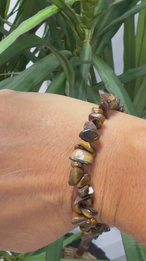 Stone Elasticated Bracelet- Chocolate
