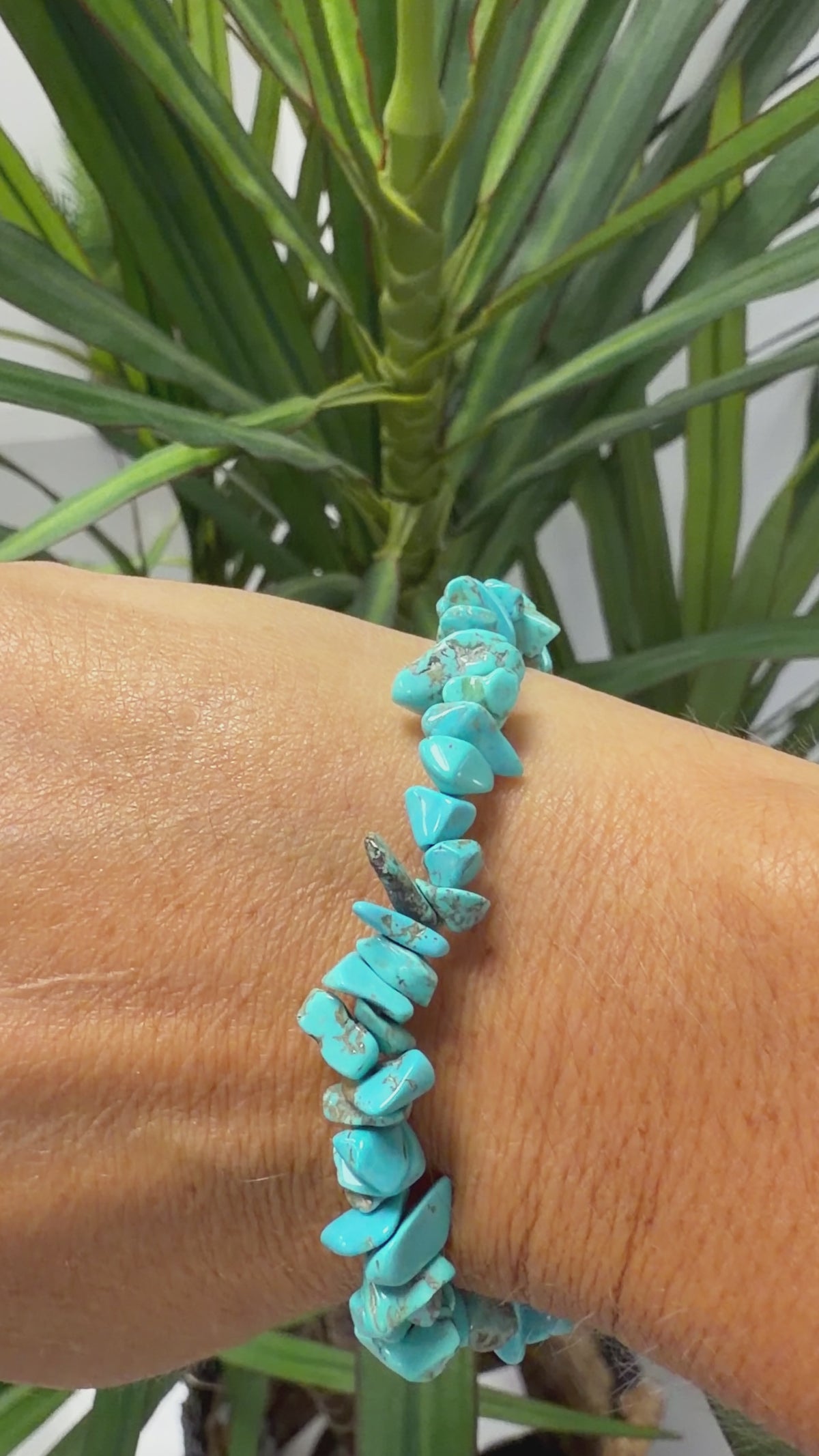 Stone Elasticated Bracelet- Blue