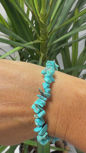 Stone Elasticated Bracelet- Blue